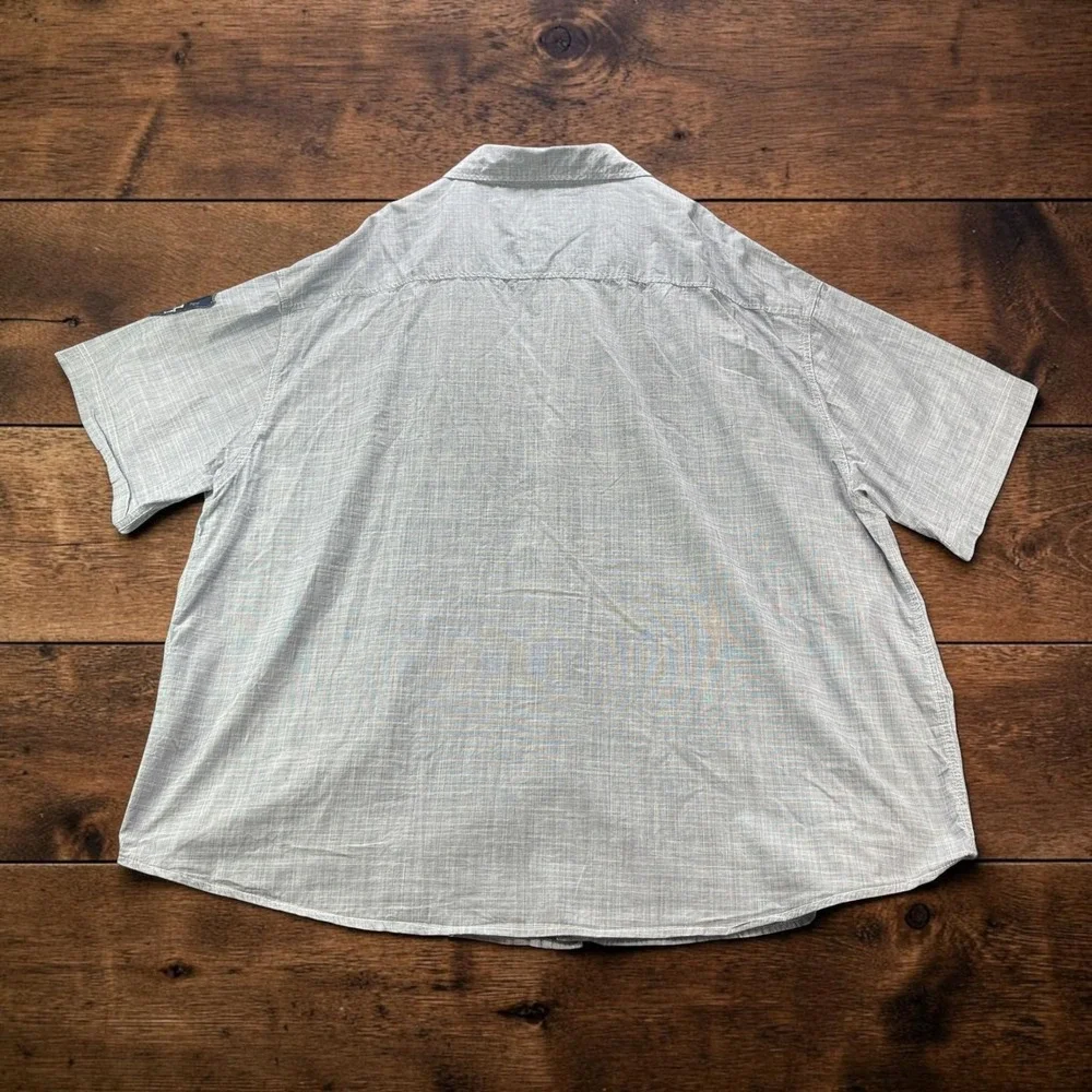 Ecko Unltd Mens 6XL Big Tall Short Sleeve Shirt Blue Crosshatch Division East